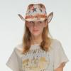 imageCC Classic Western Wide Roll up Brim Turquoise Charm Trim Band Cowboy Cowgirl HatAll Over Ombre Star Pattern