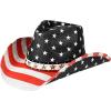 imageCC Classic Western Wide Roll up Brim Turquoise Charm Trim Band Cowboy Cowgirl HatAmerican