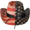 imageCC Classic Western Wide Roll up Brim Turquoise Charm Trim Band Cowboy Cowgirl HatAmerican Flag