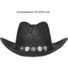 imageCC Classic Western Wide Roll up Brim Turquoise Charm Trim Band Cowboy Cowgirl HatBlack