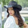 imageCC Classic Western Wide Roll up Brim Turquoise Charm Trim Band Cowboy Cowgirl HatBlack