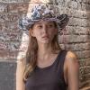 imageCC Classic Western Wide Roll up Brim Turquoise Charm Trim Band Cowboy Cowgirl HatCow Print