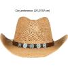 imageCC Classic Western Wide Roll up Brim Turquoise Charm Trim Band Cowboy Cowgirl HatDk Natural