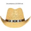 imageCC Classic Western Wide Roll up Brim Turquoise Charm Trim Band Cowboy Cowgirl HatNatural