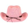 imageCC Classic Western Wide Roll up Brim Turquoise Charm Trim Band Cowboy Cowgirl HatPink