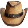 imageCC Classic Western Wide Roll up Brim Turquoise Charm Trim Band Cowboy Cowgirl HatTeastaindk Natural