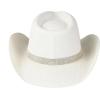 imageCC Classic Western Wide Roll up Brim Turquoise Charm Trim Band Cowboy Cowgirl HatUnder Brim Rhinestonewhite
