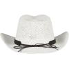 imageCC Classic Western Wide Roll up Brim Turquoise Charm Trim Band Cowboy Cowgirl HatWhite