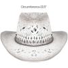 imageCC Cowboy Hat Ombre Weave Cowboy Hat with Braided Suede Trim Band LtGrey
