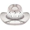 imageCC Cowboy Hat Ombre Weave Cowboy Hat with Braided Suede Trim Band LtGrey