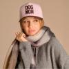 imageCC Embroidered TwoTone Trucker Snapback HatDog Mom PinkBrown