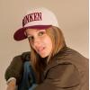 imageCC Embroidered TwoTone Trucker Snapback HatDrunken BurgundyBeige
