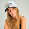 imageCC Embroidered TwoTone Trucker Snapback HatHappy Hour BlackWhite