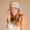 imageCC Embroidered TwoTone Trucker Snapback HatSunkissed Sky BlueBeige