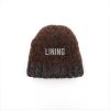 imageCC Exclusives Fuzzy Lined Knit Fur Pom Beanie Hat YJ820A Confetti Mohair Ribbedbrown