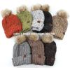 imageCC Exclusives Fuzzy Lined Knit Fur Pom Beanie Hat YJ820A Confetti Mohair Ribbedcamel