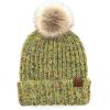 imageCC Exclusives Fuzzy Lined Knit Fur Pom Beanie Hat YJ820A Confetti Mohair Ribbedkiwi