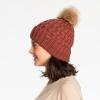 imageCC Exclusives Fuzzy Lined Knit Fur Pom Beanie Hat YJ820A Lattice Crossover Stitchbrick