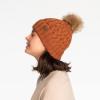 imageCC Exclusives Fuzzy Lined Knit Fur Pom Beanie Hat YJ820A Lattice Crossover Stitchclay