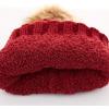 imageCC Exclusives Fuzzy Lined Knit Fur Pom Beanie Hat YJ820Burgundy