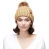 imageCC Exclusives Fuzzy Lined Knit Fur Pom Beanie Hat YJ820Camel