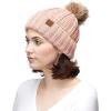 imageCC Exclusives Fuzzy Lined Knit Fur Pom Beanie Hat YJ820Indi Pink