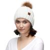 imageCC Exclusives Fuzzy Lined Knit Fur Pom Beanie Hat YJ820Ivory