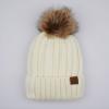 imageCC Exclusives Fuzzy Lined Knit Fur Pom Beanie Hat YJ820Ivory
