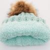 imageCC Exclusives Fuzzy Lined Knit Fur Pom Beanie Hat YJ820Mint