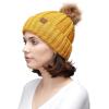 imageCC Exclusives Fuzzy Lined Knit Fur Pom Beanie Hat YJ820Mustard
