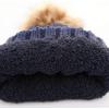 imageCC Exclusives Fuzzy Lined Knit Fur Pom Beanie Hat YJ820Navy
