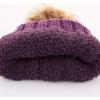 imageCC Exclusives Fuzzy Lined Knit Fur Pom Beanie Hat YJ820Purple