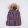 imageCC Exclusives Fuzzy Lined Knit Fur Pom Beanie Hat YJ820Violet