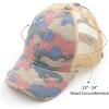 imageCC Exclusives Hatsandscarf Washed Distressed Cotton Denim Ponytail Hat Adjustable Baseball Cap BT14Camo  Beige