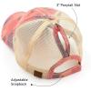 imageCC Exclusives Hatsandscarf Washed Distressed Cotton Denim Ponytail Hat Adjustable Baseball Cap BT14Camo  Hot Pink