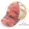 imageCC Exclusives Hatsandscarf Washed Distressed Cotton Denim Ponytail Hat Adjustable Baseball Cap BT14Camo  Hot Pink