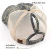 imageCC Exclusives Hatsandscarf Washed Distressed Cotton Denim Ponytail Hat Adjustable Baseball Cap BT14Digital Camo  Olive