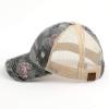 imageCC Exclusives Hatsandscarf Washed Distressed Cotton Denim Ponytail Hat Adjustable Baseball Cap BT14Flower Camo  Grey