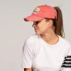 imageCC Exclusives Hatsandscarf Washed Distressed Cotton Denim Ponytail Hat Adjustable Baseball Cap BT761 CoralBeach Crazy