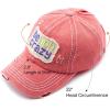 imageCC Exclusives Hatsandscarf Washed Distressed Cotton Denim Ponytail Hat Adjustable Baseball Cap BT761 CoralBeach Crazy