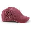 imageCC Exclusives Washed Cotton Denim Basket Weave CrissCross Ponytail Baseball Cap Bundle Hair Tie BT922Berry