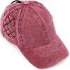 imageCC Exclusives Washed Cotton Denim Basket Weave CrissCross Ponytail Baseball Cap Bundle Hair Tie BT922Berry