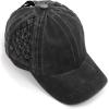 imageCC Exclusives Washed Cotton Denim Basket Weave CrissCross Ponytail Baseball Cap Bundle Hair Tie BT922Black