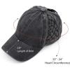 imageCC Exclusives Washed Cotton Denim Basket Weave CrissCross Ponytail Baseball Cap Bundle Hair Tie BT922Black