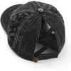 imageCC Exclusives Washed Cotton Denim Basket Weave CrissCross Ponytail Baseball Cap Bundle Hair Tie BT922Black Black Camo