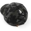 imageCC Exclusives Washed Cotton Denim Basket Weave CrissCross Ponytail Baseball Cap Bundle Hair Tie BT922Black Camo