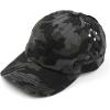 imageCC Exclusives Washed Cotton Denim Basket Weave CrissCross Ponytail Baseball Cap Bundle Hair Tie BT922Black Camo