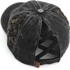 imageCC Exclusives Washed Cotton Denim Basket Weave CrissCross Ponytail Baseball Cap Bundle Hair Tie BT922Black Olive Camo