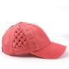 imageCC Exclusives Washed Cotton Denim Basket Weave CrissCross Ponytail Baseball Cap Bundle Hair Tie BT922Coral