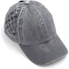 imageCC Exclusives Washed Cotton Denim Basket Weave CrissCross Ponytail Baseball Cap Bundle Hair Tie BT922Grey